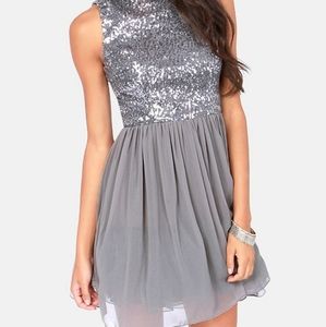 BB Dakota Holly Silver Sequin Dress 6